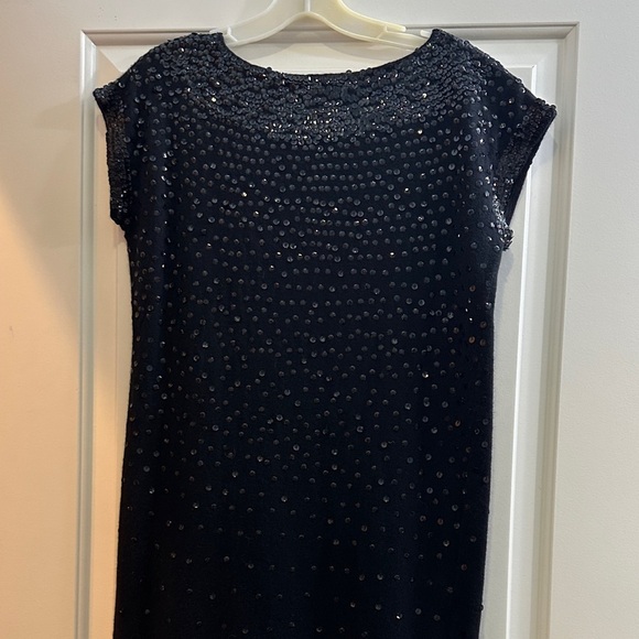 Sequin Detail Black Midi Sweater Dress - Picture 4 of 4